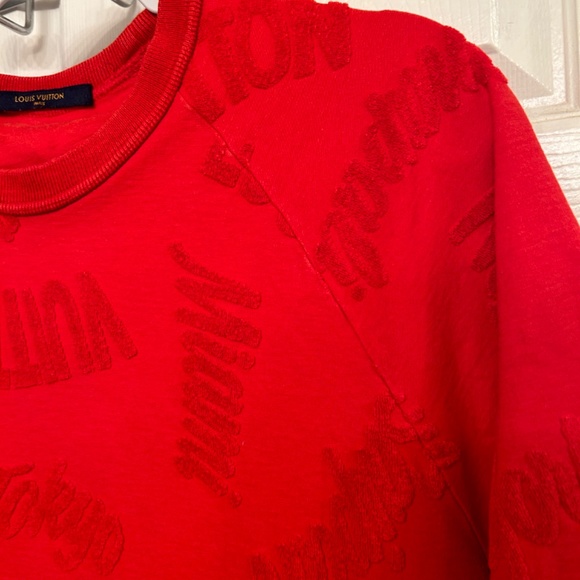 SOLD Louis Vuitton 2018 Red Towel Letter Monogram Logo T Shirt - Picture 9 of 9